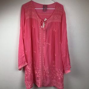 NWT Johnny Was Embroidered Eyelet Cupra Rayon Top